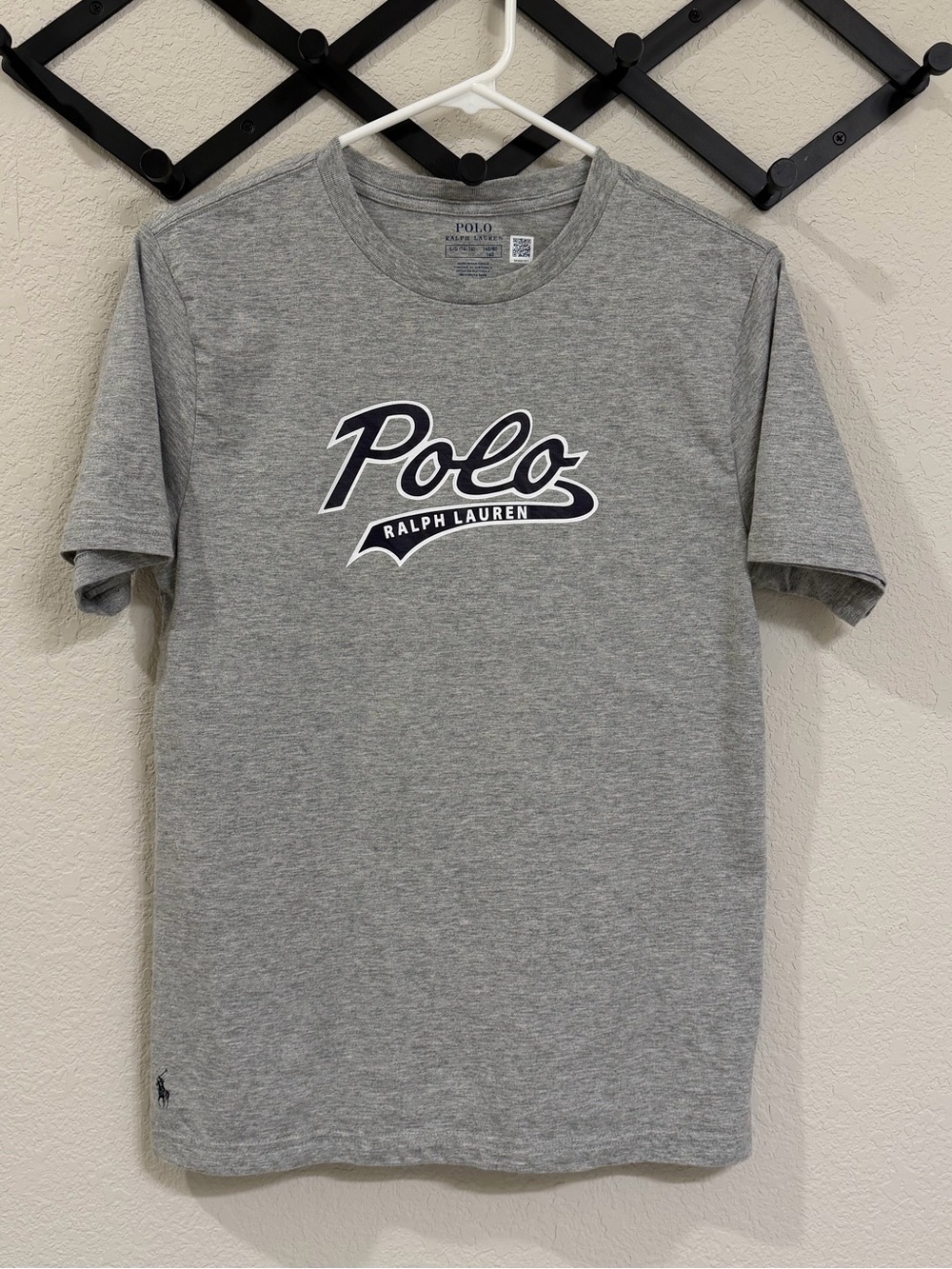 Polo by Ralph Lauren Heather Gray Logo Tee with Navy Script